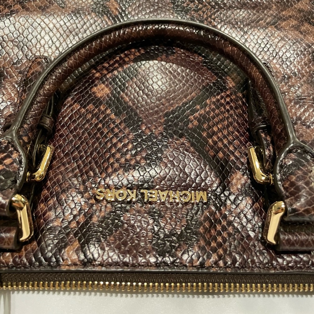 Michael Kors Large Bedford Top Zip Python Embosse… - image 6